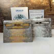 Handmade wax thread sewing dance bag imported lizard skin