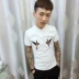 Người đàn ông tay đỏ nhanh Zhao nam Zhao Yixuan với cùng một đoạn áo sơ mi POLO tay ngắn nam mỏng mảnh mỏng thanh niên đơn giản ve áo nửa tay áo cộc tay nam Polo