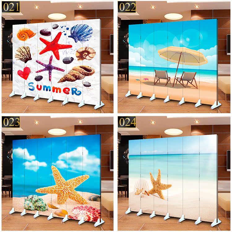 Phân vùng màn hình thời trang không thấm nước khách sạn phòng khách nghiên cứu tính cách hiện đại tối giản nhà gấp bãi biển sao biển hai mặt - Màn hình / Cửa sổ vách ngăn gỗ phòng khách