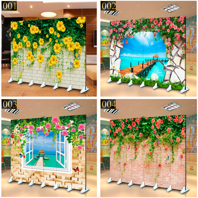 Châu Âu 3D hoa tường vườn cảnh màn hình phân vùng thời trang phòng khách hiên bar cà phê vẻ đẹp sức khỏe YY neo - Màn hình / Cửa sổ khung cửa sổ