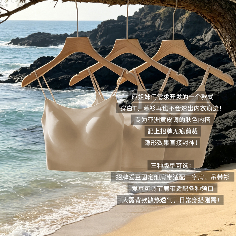 Meiyang Liquid Foundation Camisole, Super Invisible! with Chest Pads, Large Backless Idol Tank Top A0030 Monday Meiyang Liquid Foundation Camisole, Super Invisible! with Chest Pads, Large Backless Idol Tank Top A0030 Monday