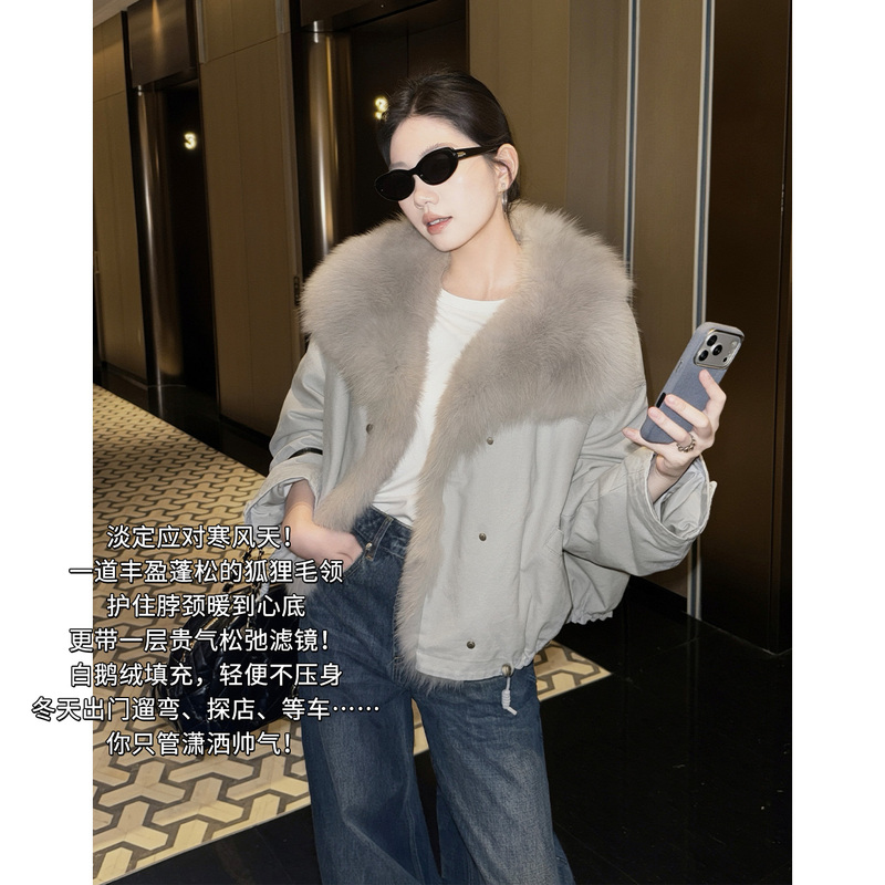 Meiyang【In Stock】Snow Country Goose down Parka 50+ Fox Fur Distressed down Jacket-Tuesday