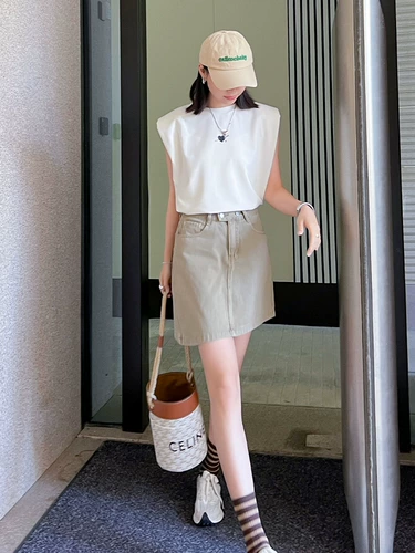 Жилет без рукавов, футболка для отдыха, оверсайз