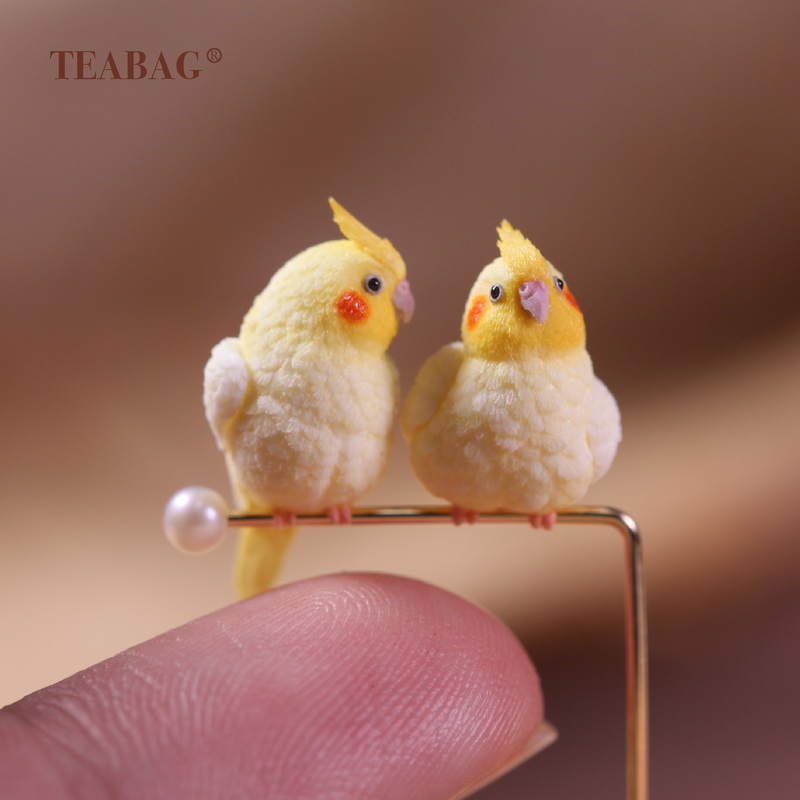 Teabag Mini Handmade Cockatiel Qixi Festival Birthday Gift for Girls Small Bird Bjd Miniature Ob11 Dollhouse Teabag Mini Handmade Cockatiel Qixi Festival Birthday Gift for Girls Small Bird Bjd Miniature Ob11 Dollhouse