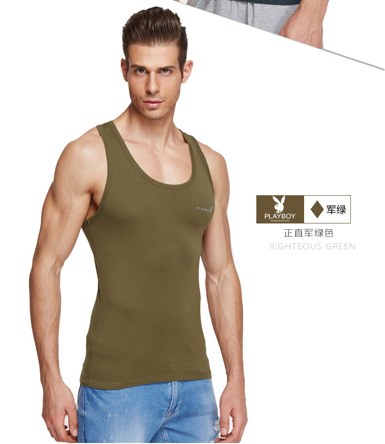 Playboy nam vest mùa hè thanh niên breathable bông mỏng quần thể thao dưới rào cản thủy triều