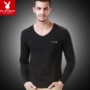 Playboy Men Winter Winter Đồ lót ấm áp Cotton Một mảnh Cotton trung niên Áo len mùa thu Top mặc áo lót nam đẹp