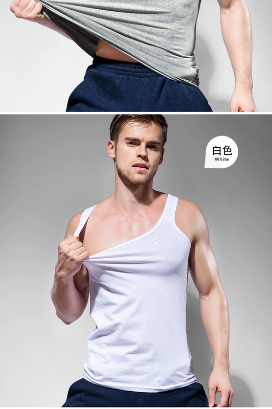 Playboy mùa hè mỏng đáy quần vest nam cotton bó sát tập thể dục cổ vuông vest phiên bản Hàn Quốc của thủy triều