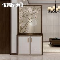 Entering the new Chinese small family porch cabinet shoe cabinet integrated solid wood screen into the home entrance partition living room decoration