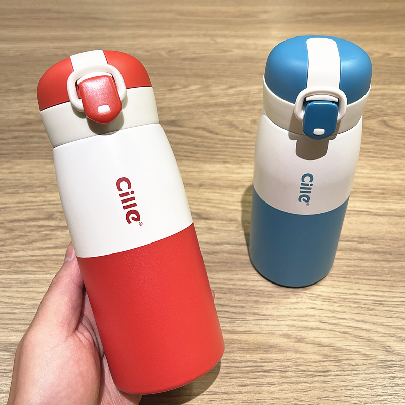 Hile Student Insulation Cup Minimalist Sports Water Glass Han Style Small Fresh portable mug stainless steel anti-leakage accompanying cup