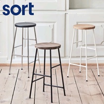 sort Danish HAY steel leg Oak tall Bar chair Bar stool Cornet Bar stool Nore minimalist modern