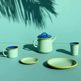 Сортировать индейку Бросинна контрастные эмалевые блюда миска миска с водной чашкой водяной чашка чайник