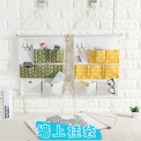 Сумка для хранения, подвесной органайзер, ткань, большая коробочка для хранения, из хлопка и льна