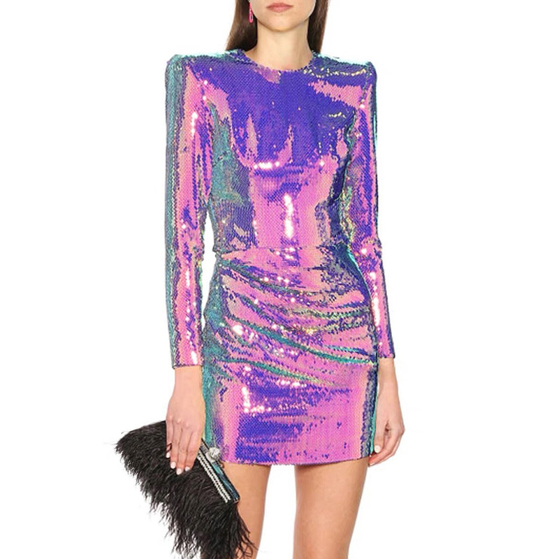 2025 New Bling Bling Sequin Shiny Elegant Women's Stage Banquet Party Dress