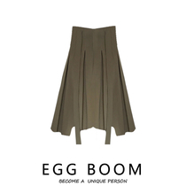 Irregular semi-body dress design sensation in small crowdsourced high waist and pleated pleats 2022