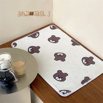 Hanfeng ins cute bear healing soft bedroom simple non-slip mat carpet bedside blanket room decoration
