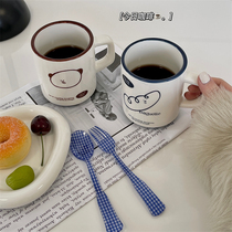 Korean style ins simple cute toast bread mug ceramic cup coffee cup Milk Cup breakfast cup couple Cup