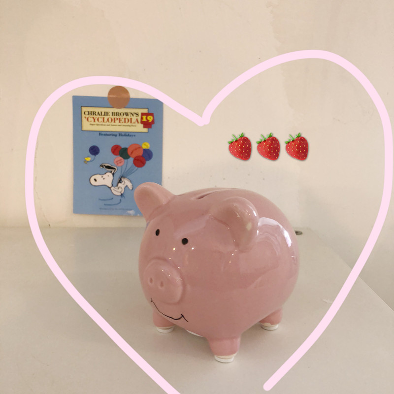 Hanfeng cute girl heart pink soft cute mini pig cartoon ceramic piggy bank home decoration gift