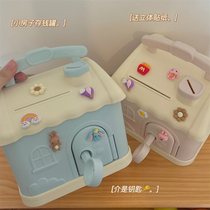 Send stickers ins girl heart cute cabin piggy bank Bank can access girls childrens gifts