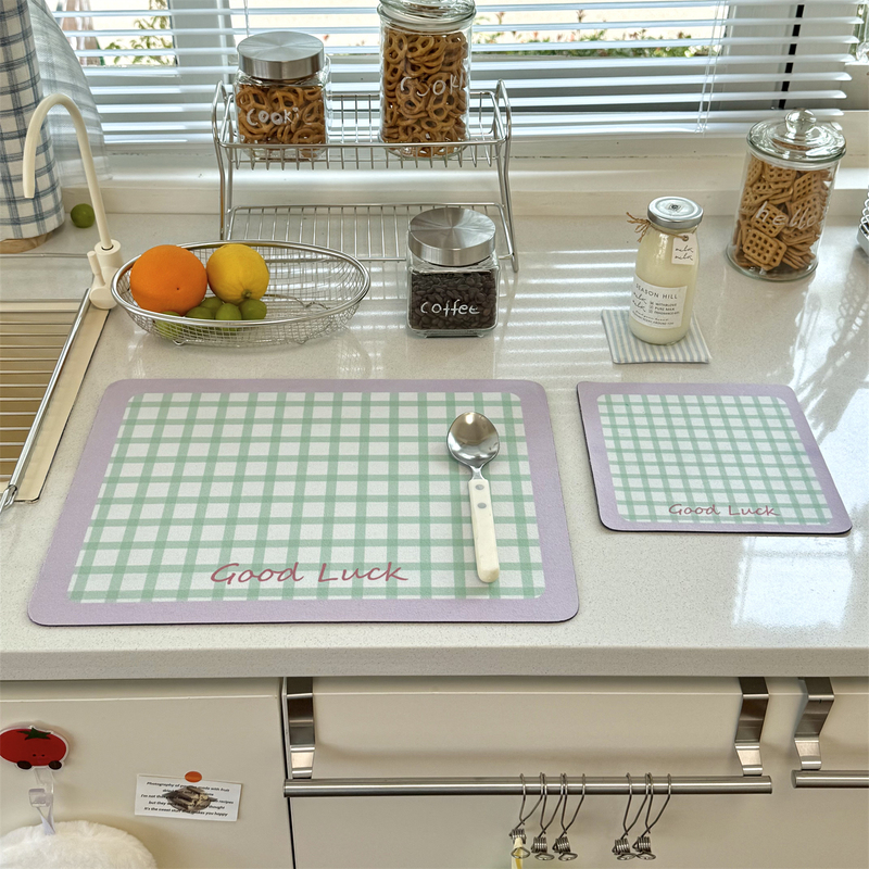 Dopamine Cream | Korean High-Quality Kitchen Draining Mat, Cute Countertop Absorbent Heat-Insulating Placemat, Waterproof Coaster Dopamine Cream | Korean High-Quality Kitchen Draining Mat, Cute Countertop Absorbent Heat-Insulating Placemat, Waterproof Coaster
