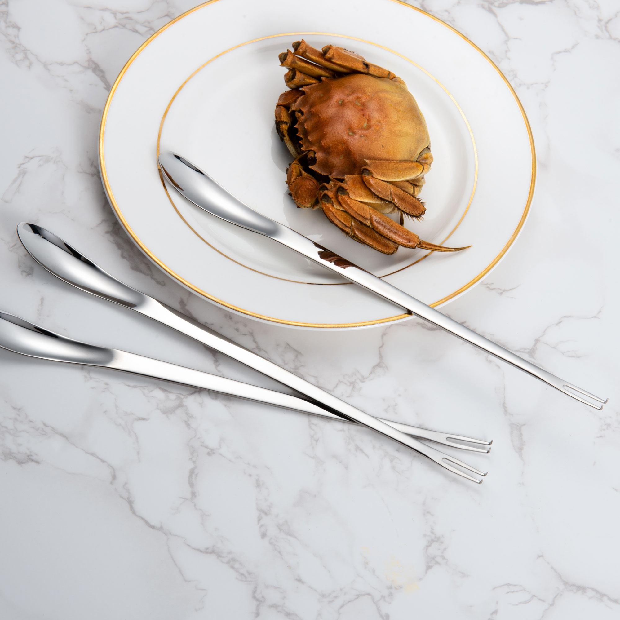 Outlet 18 10 stainless steel crab needle crab Crab Meat Spoon Seafood Eat Crab Tool Integrated Molding 23 5cm Long