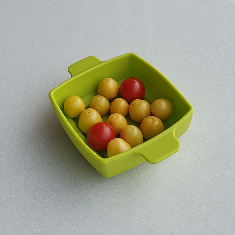 Exit Single Square double ear multifunction Silicone Baking Bowl Bowl Thickened Sauce Bowl High Temperature Resistant Children Bowl 350ml