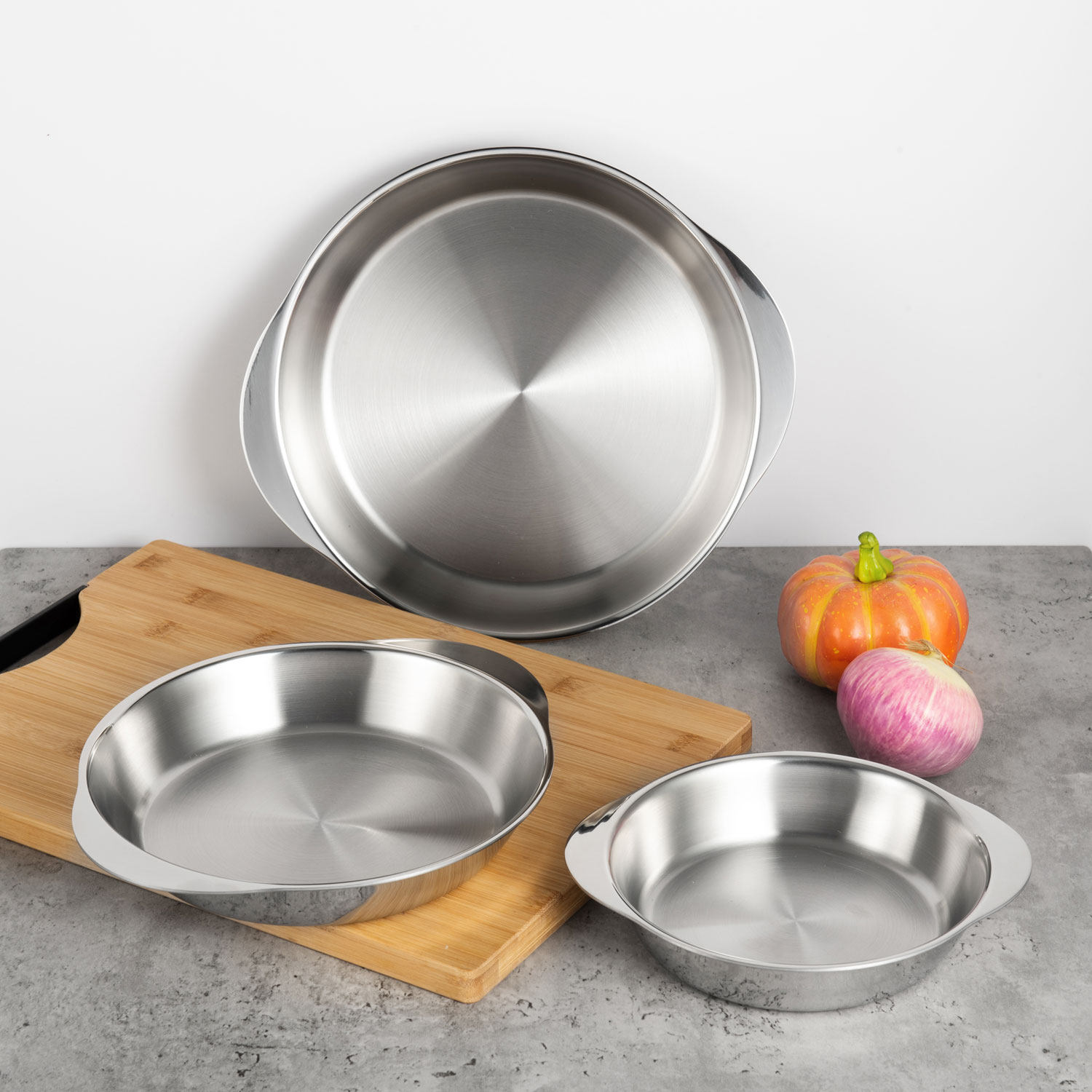 Exit short section 304 stainless steel integrated forming thick frying pan baking pan food heating pan with oven open fire electric stove