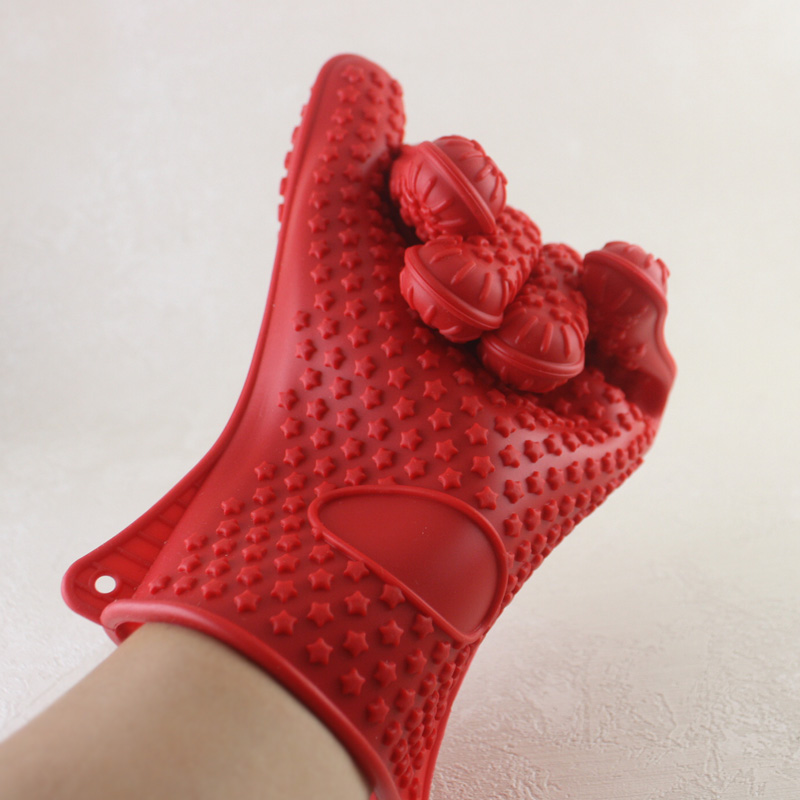 Foreign Trade Export Thick Solid Silicone Oven Gloves Domestic Gloves Wipe Table Wash Table Wash Dishes With Oven Food Big