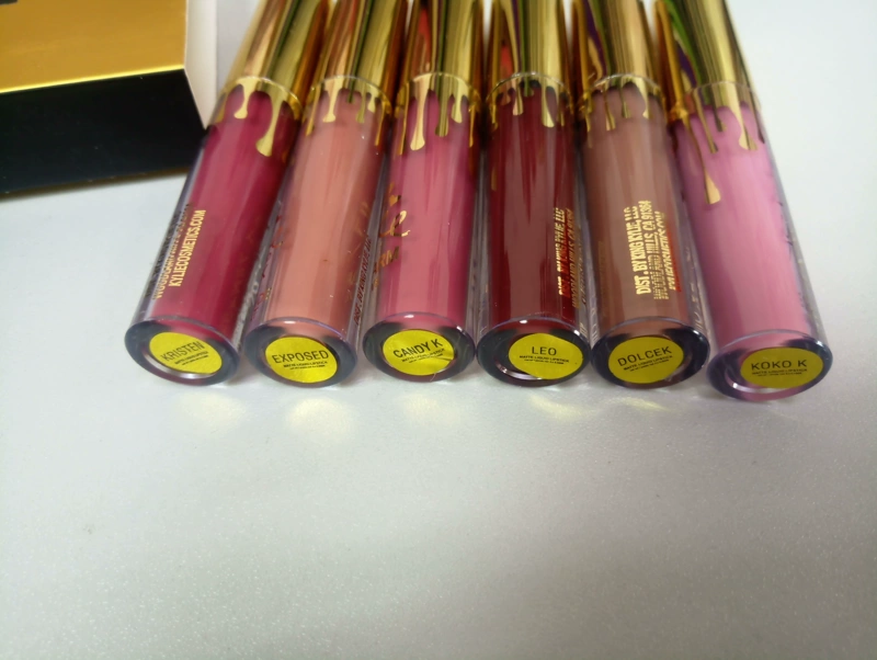Spot KYLIE Gold 6 Lip Gloss Kelly Gold Birthday Edition Non-stick Cup Lip Glaze Birthday Gift Lip Gloss Gift Box - Son bóng / Liquid Rouge