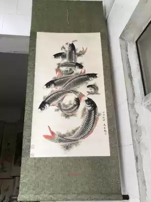 Antique old books and paintings Calligraphy and painting collection Celebrity calligraphy and painting Ma Jiatong Jiuyu Shou Framed living room scroll hanging painting collection
