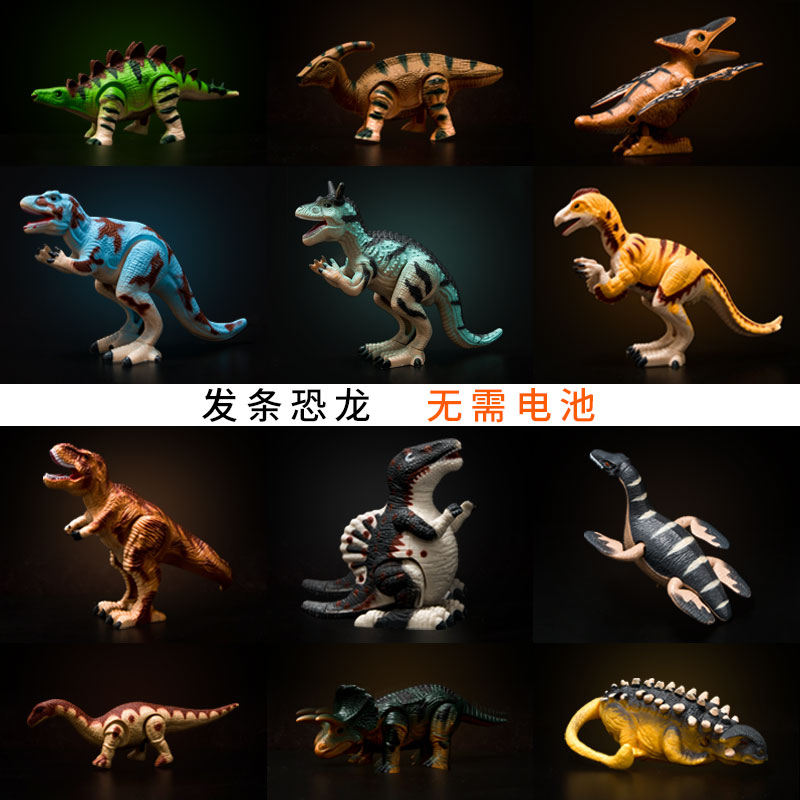 Children emulated dinosaur neutral paparazzi model Jurassic world mixed solid soft rubber movable clockwork toy