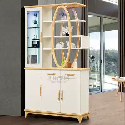 Nordic entrance entrance solid wood hall cabinet Living room wine cabinet size apartment partition decorative cabinet Modern foyer shoe cabinet