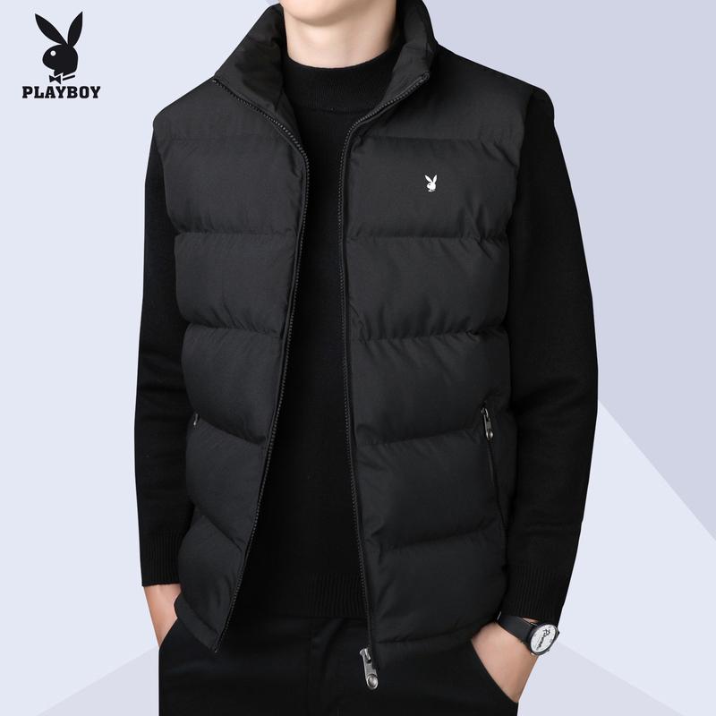 Playboy down Cotton Vest for Men, Autumn and Winter Casual Versatile Stylish Loose Large Size Sleeveless Jacket, Warm and Thick Playboy down Cotton Vest for Men, Autumn and Winter Casual Versatile Stylish Loose Large Size Sleeveless Jacket, Warm and Thick