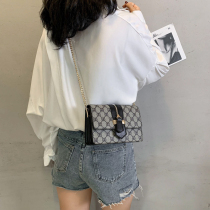 Lamode high 2019 popular bag French niche leather advanced foreign style texture shoulder bag diamond chain