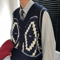 Mùa thu và mùa đông INS siêu lửa áo len cardigan port gió retro CHIC sinh viên ulzzang áo len vest nam áo len nam cổ lọ hàn quốc