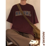 Летняя японская ретро хлопковая футболка с коротким рукавом, свободный крой, в американском стиле, круглый воротник