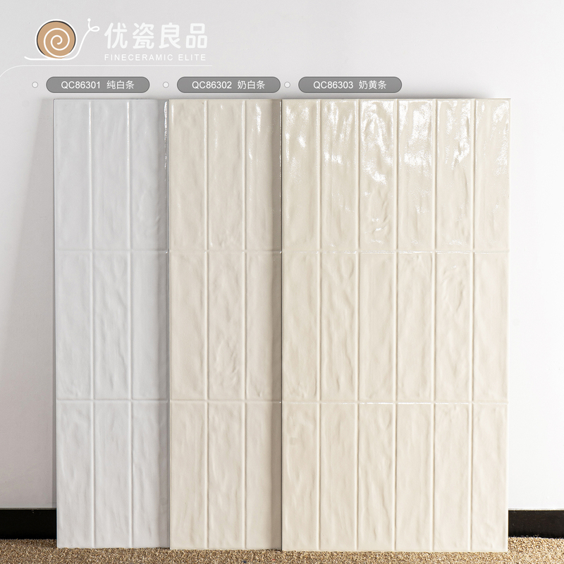 French-Style Cream Pearl Glazed Tiles for Bathroom 400X800 White Soft Light Tiles Bathroom Wall Tiles Kitchen Long Strip Tiles