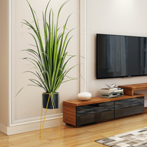 Simulation reed grass landing bonsai ornaments Nordic indoor TV cabinet green flower clothing store door decoration window