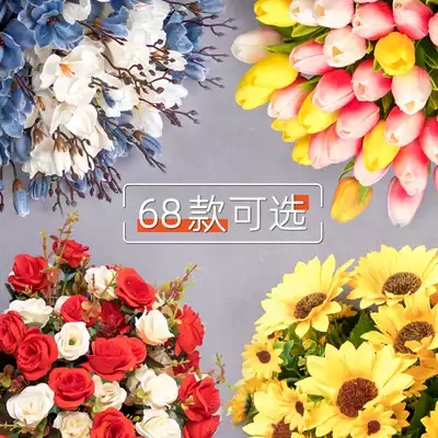 Single sunflower dining table fake flower decoration simulation flower decoration dancing orchid daisy small bouquet cloth flower plastic flower