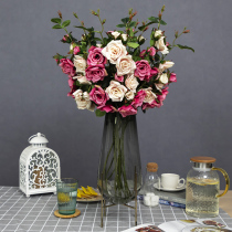 Simulation rose ornaments flower living room table decoration fake flower beauty salon light luxury decoration in vase