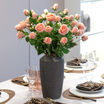 Simulation rose suitable for living room put European-style silk flower fake bouquet Valentines Day wedding single bionic flower