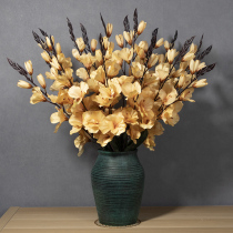 Magnolia fake flower living room entrance flower decoration simulation flower decoration large silk flower arrangement new Chinese combination flower pot