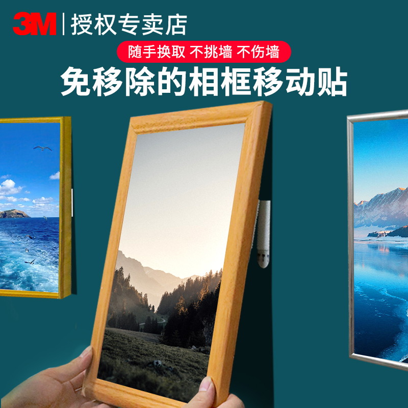 Picture Hanging Tool, No-Drill Wedding Photo Frame Wall Hook, Strong Fixation, Removable, No Damage to Walls, 3m High-Man Power Traceless Magic Buckle, Latex Paint Wall-Specific Double-Sided Adhesive Strip