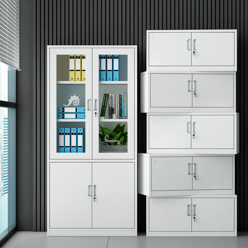 Iron Wardrobe Staff With Lock Multi Grid Storage Cabinet Low