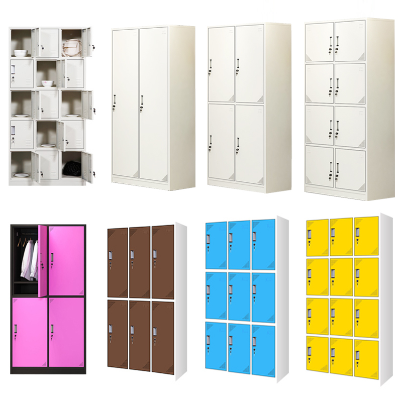 Iron Locker Staff With Lock Multi Grid Storage Cabinet Low Cabinet