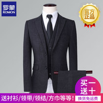 Romon suit suit Male groom wedding dress Korean version slim professional formal business casual suit Mens suit