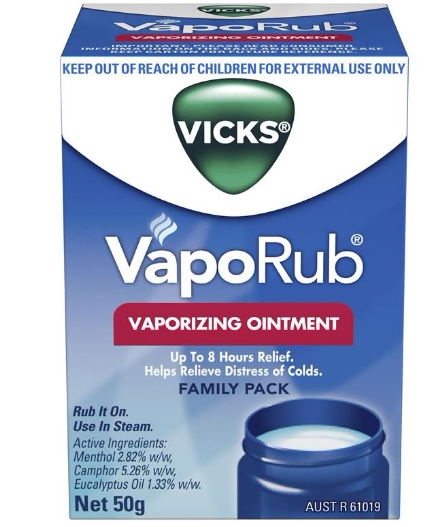 Vicks VapoRub cough through nose mint type soothing ointment 50g children adults 