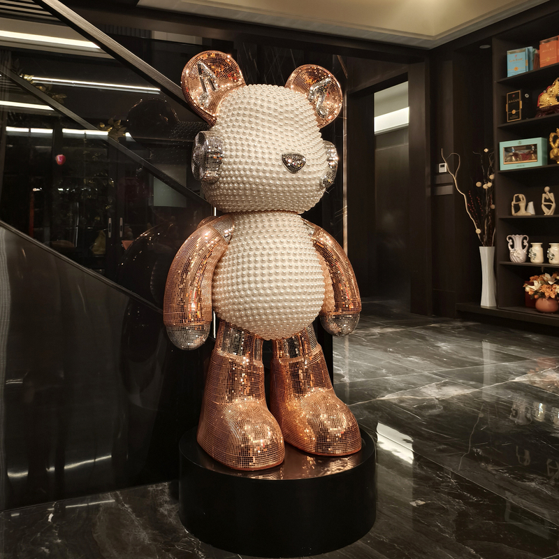 Creative Dj Bear with Speakers, Large Floor-Standing Ornament for Living Room, Tv Cabinet, Hotel Lobby, Villa, Home Decoration