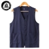 Mùa hè cotton và vải lanh tay áo vest Trung Quốc phong cách lanh nam lanh áo vest lỏng Ma Rong vest Bắc Kinh cũ - Áo vest cotton bộ vest nam cho người trung tuổi Áo vest cotton
