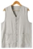 Mùa hè cotton và vải lanh tay áo vest Trung Quốc phong cách lanh nam lanh áo vest lỏng Ma Rong vest Bắc Kinh cũ - Áo vest cotton bộ vest nam cho người trung tuổi Áo vest cotton