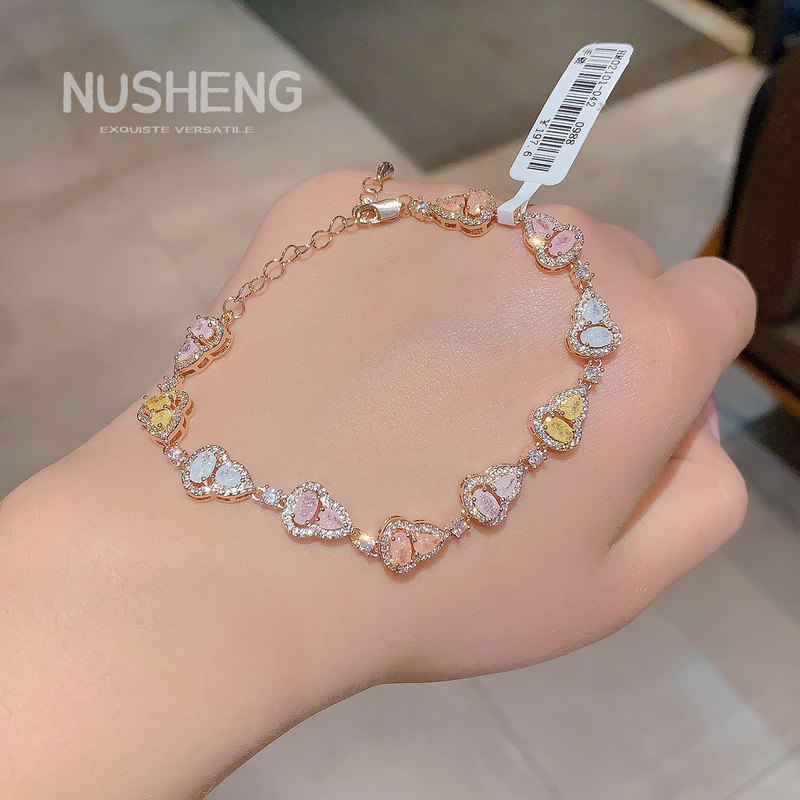 Niche Design Exquisite Zircon Full Diamond Gourd Clasp Bracelet Versatile New Chinese Style Light Luxury Fashion Accessory Bracelet